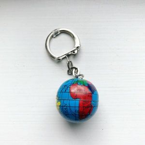 Colorful globe ball keychain